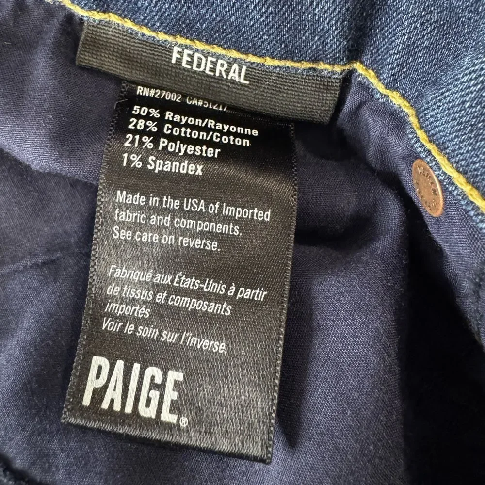 Paige Federal Men’s Jeans size 33 blue
